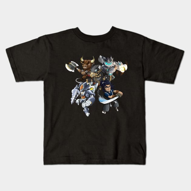 Team of Brawlhalla in action Kids T-Shirt by oim_nw